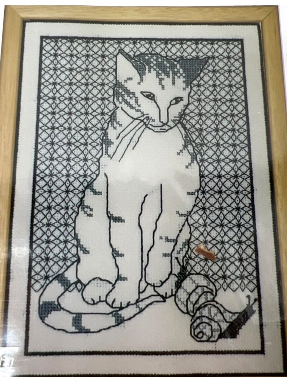 Catkin Embroidery Design Kitten & Snails Cross Stitch Chart & Instructions
